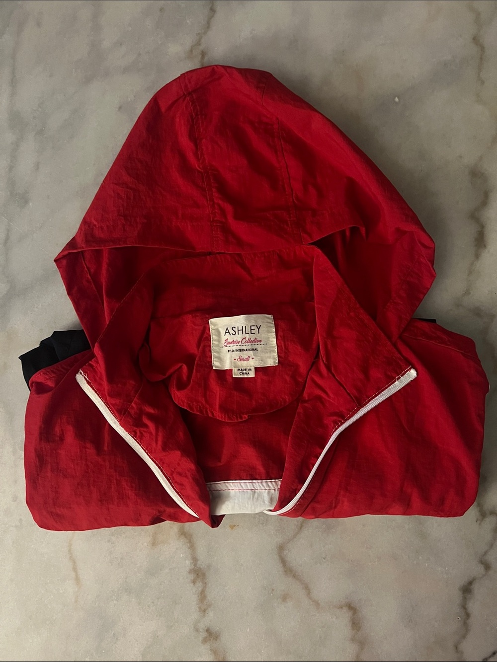 Ashley By 26 International Red Hooded windbraker